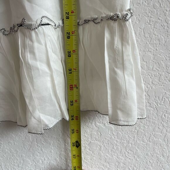 Max Studio MSSP Dress Small White Cotton Silk Blend Cottagecore Feminine Boho - Picture 4 of 6
